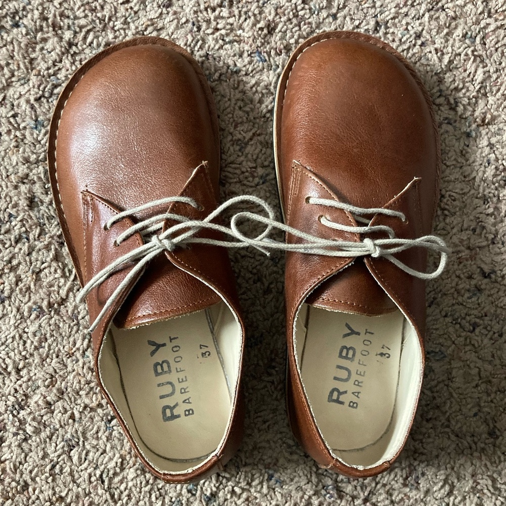 Ruby Barefoot Brown Leather Oxfords - Women's 37 NEW